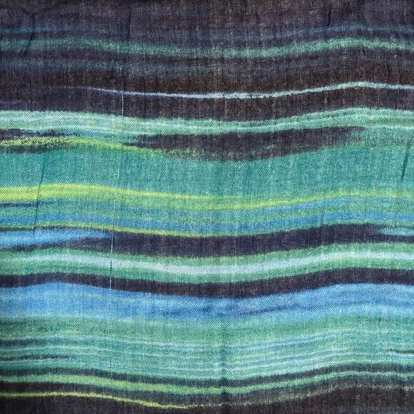 Calvin Klein Blue Striped Scarf - Picture 2 of 6